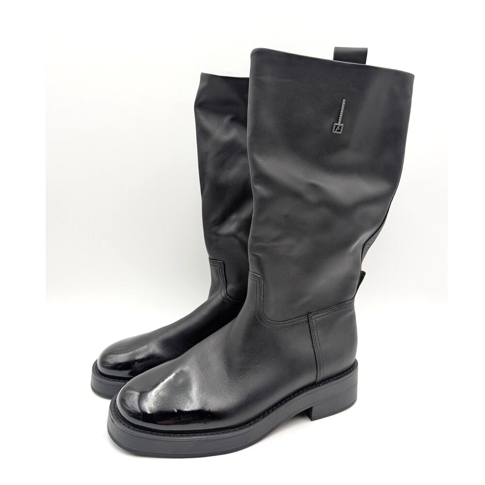 Franco Sarto Trevi Mid Shaft Boots Side Zip Women's Black Size US9.5M EU40.5